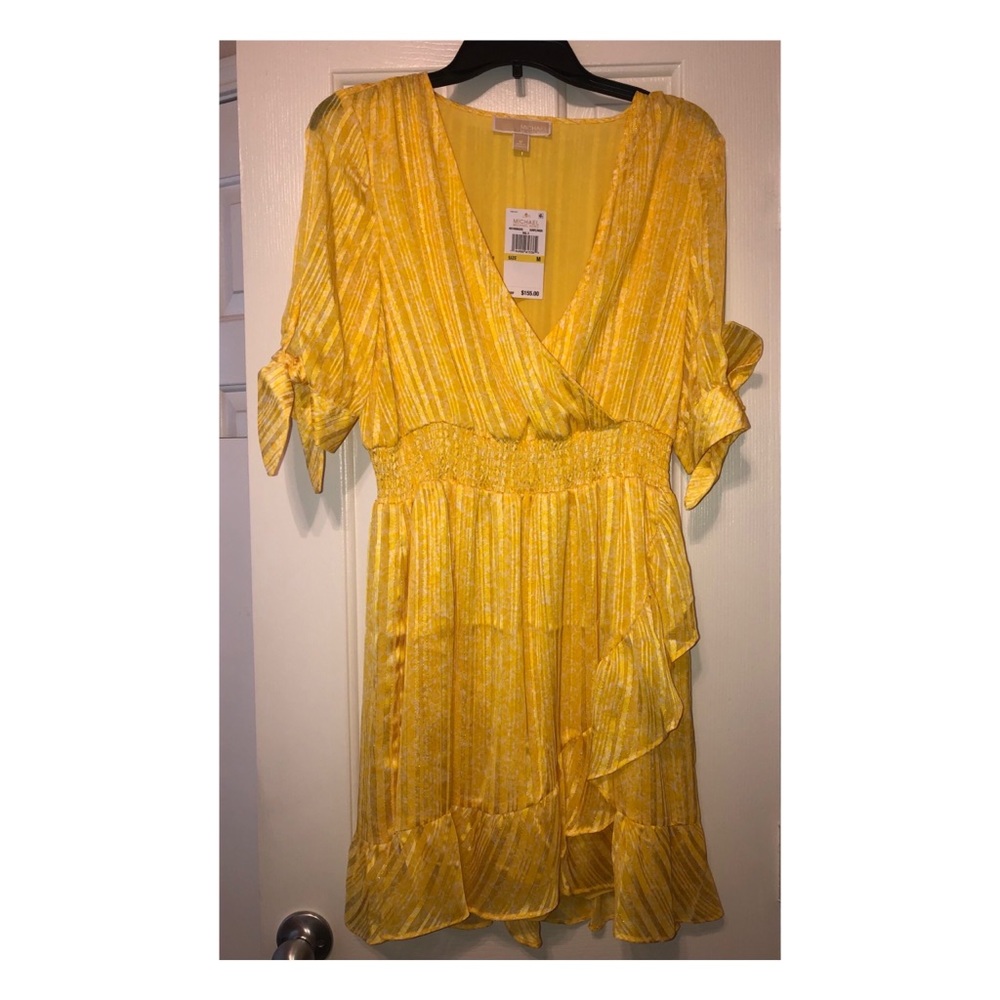 NWT MICHAEL Michael Kors Yellow Day dress Size M